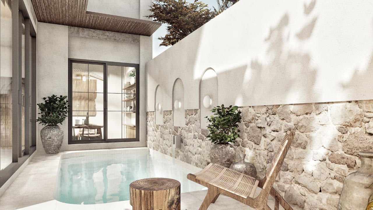 MEDITERRANEAN 2 BEDROOM VILLA BALI FOR SALE LEASEHOLD IN SEMINYAK BE-275 